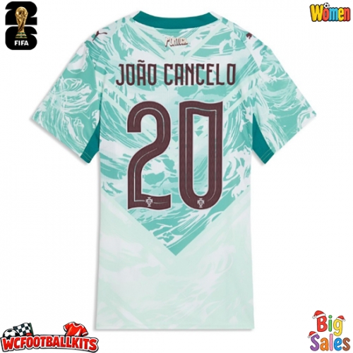 Portugal Joao Cancelo #20 Replica Away Stadium Shirt for Women World Cup 2026 Short Sleeve